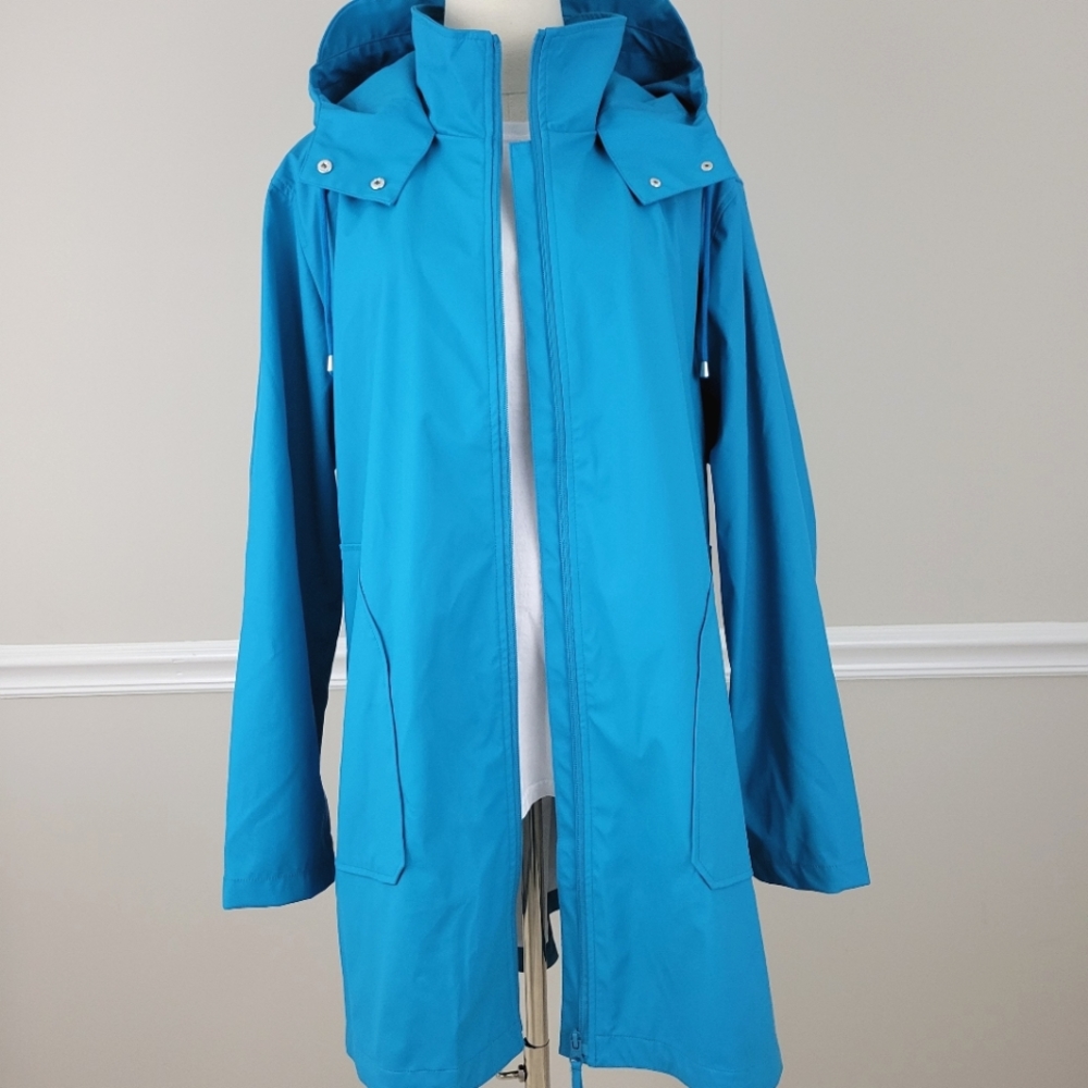 ROAMAN'S Light Blue Hooded Rain Coats 22/24 1X NWOT - Picture 5 of 11